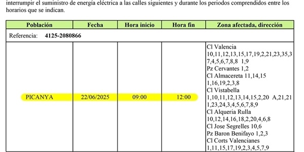 Talls de subministrament elèctric pels treballs de millora de les línies