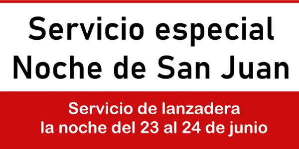 Servei especial de bus llançadora per a la nit de Sant Joan